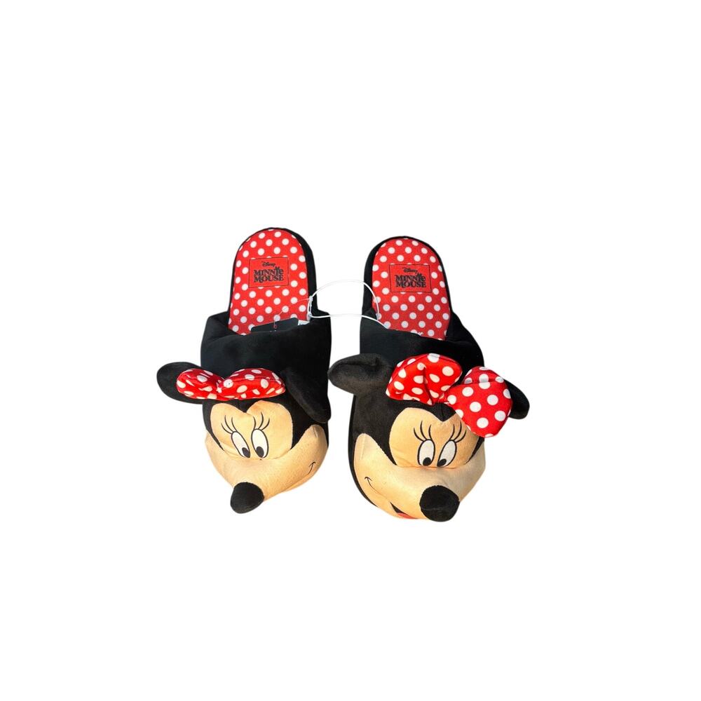 Disney Minnie Mouse adorable slippers comfy house shoes booties Adult sz 7-8 M